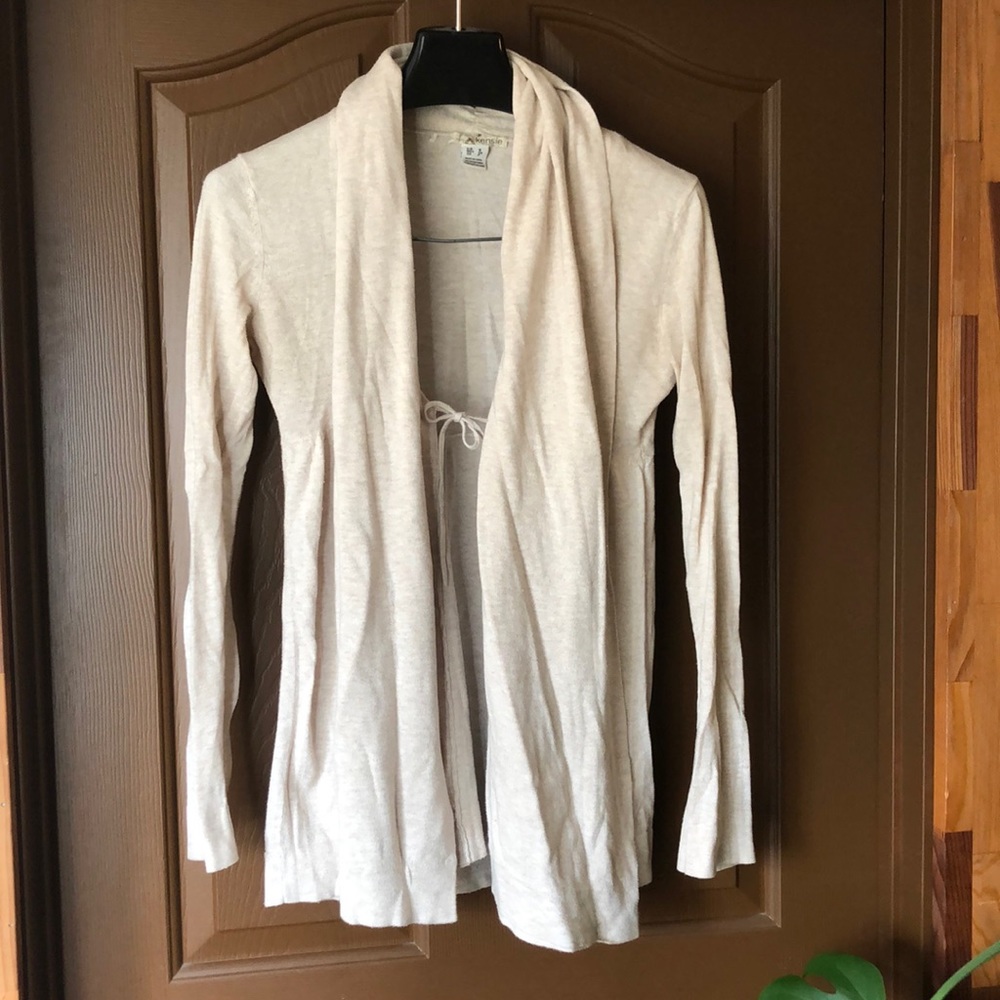 Kensie tie front cardigan with oversized scarf like collar